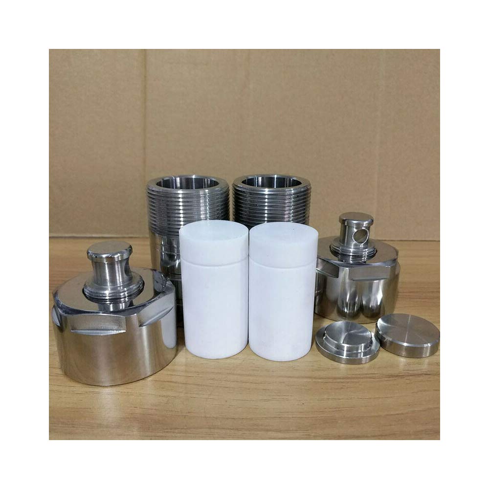 100ml Teflon Lined Hydrothermal Synthesis Autoclave Reactor 220℃ 3Mpa 304 Steel High Pressure Hydrothermal PTFE Hydrothermal Reactor Digestion Tank PTFE Vessel