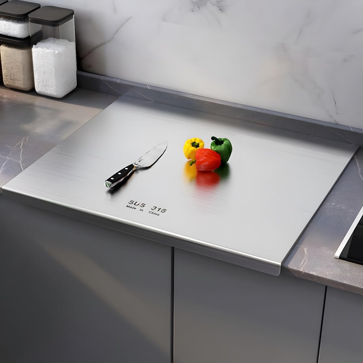 Stainless Steel Cutting Board,Cutting Boards for Kitchen,Chopping Board,Large Cutting Board for Chopping Meat,Vegetables,Fruits,Cheese (27.56 * 22.83in)