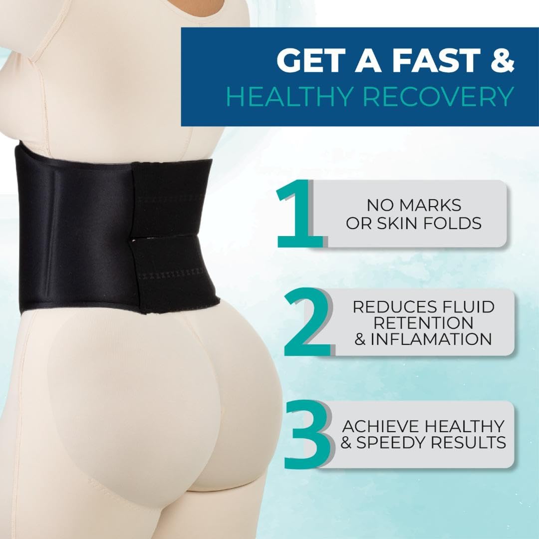 Lipo Express 360 Bbl Lipo Foam Ab Board Post Surgery Abdominal Compression Board Belly Lipo Wrap Recovery Waist Cincher Black