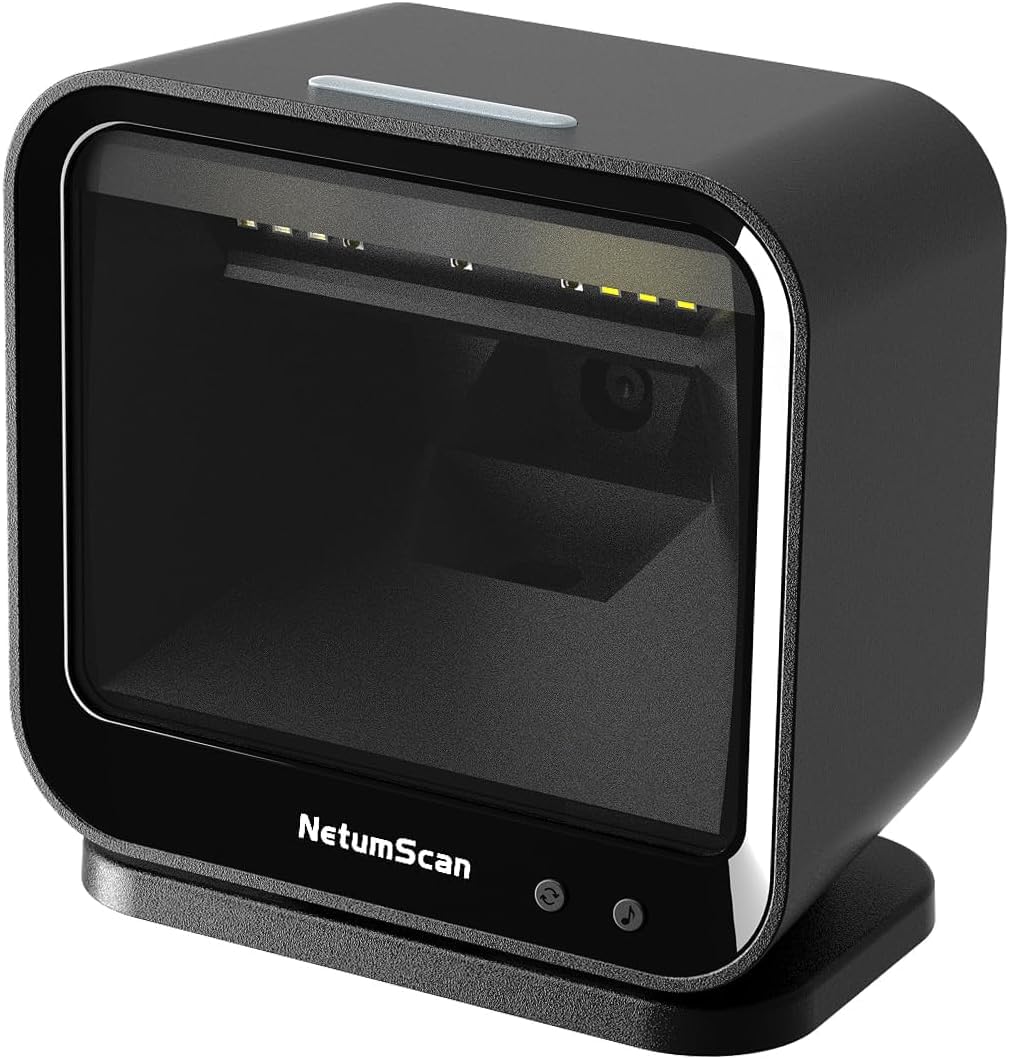 NetumScan USB Barcode Scanner, Automatic Hands-Free 1D 2D QR Code Reader, Plug-and-Play for POS Systems, Retail, Warehouse & Inventory Management - DP9280G(NS)