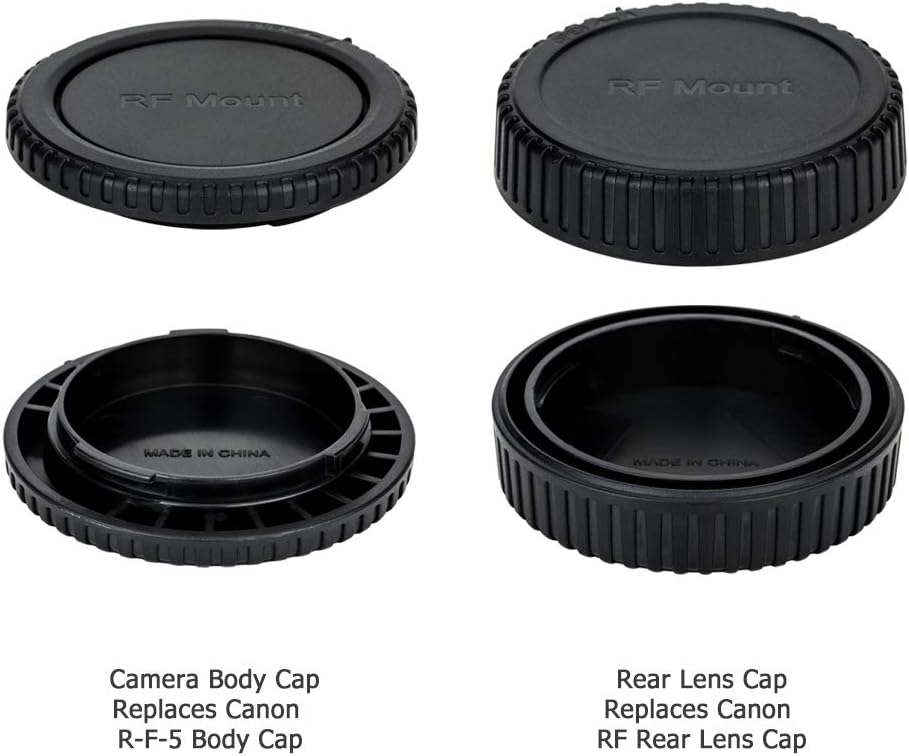 2-Pack R3 JJC ER-H Soft Eyecup Eye Cup Eyepiece Viewfinder & RF Mount Body Cap Rear Lens Cover Cap for Canon EOS Camera