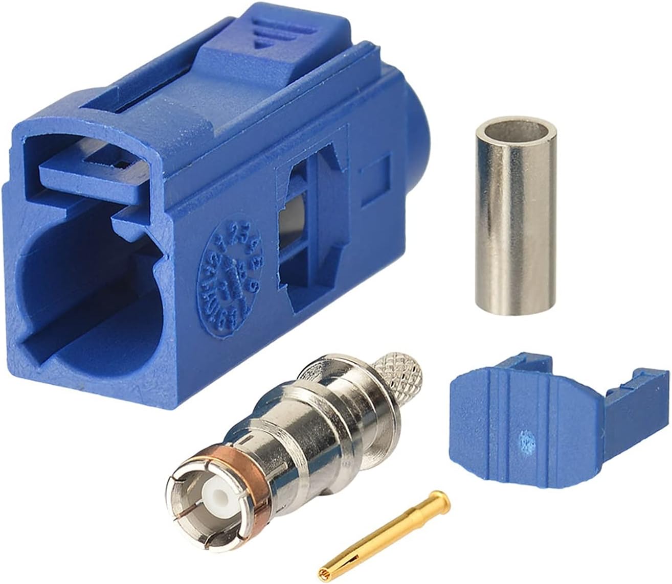 Artemisia 5005 RG316 Fakra C Jack Blue Crimp RF Coaxial Connector Compatible with Cable Compatible with GPS Telematics