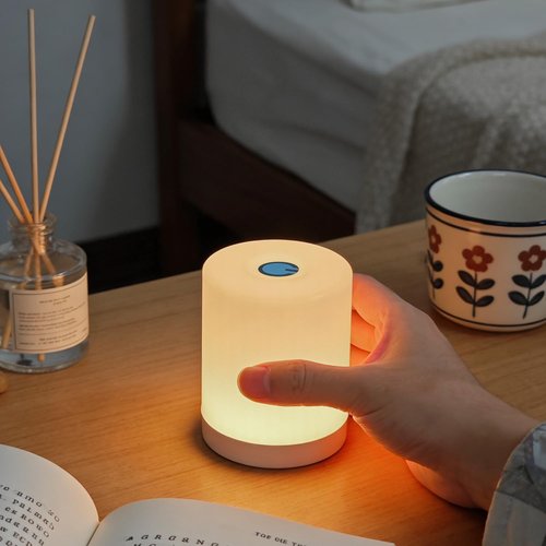 DAZZY DOT Portable Night Light - Rechargeable 2600mAh Touch Light | Dimmable Warm Yellow for Nursery & Travel