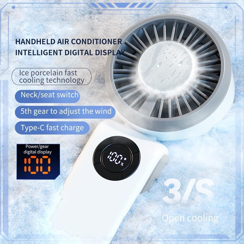 Skiennix Portable Handheld Fan - 3-in-1 Rechargeable Design with 5 Speed Settings & 4000mAh Battery | Compact & Foldable for Travel & Outdoor Use