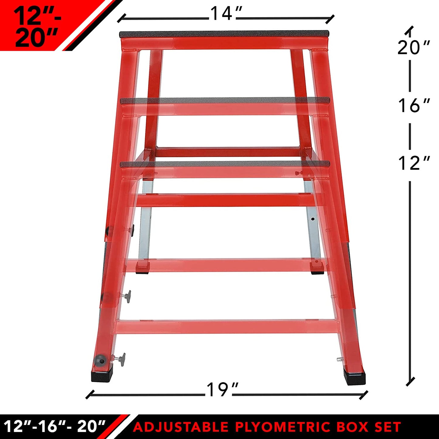 JFIT Adjustable Plyo Box 12", 16", and 20" Heights