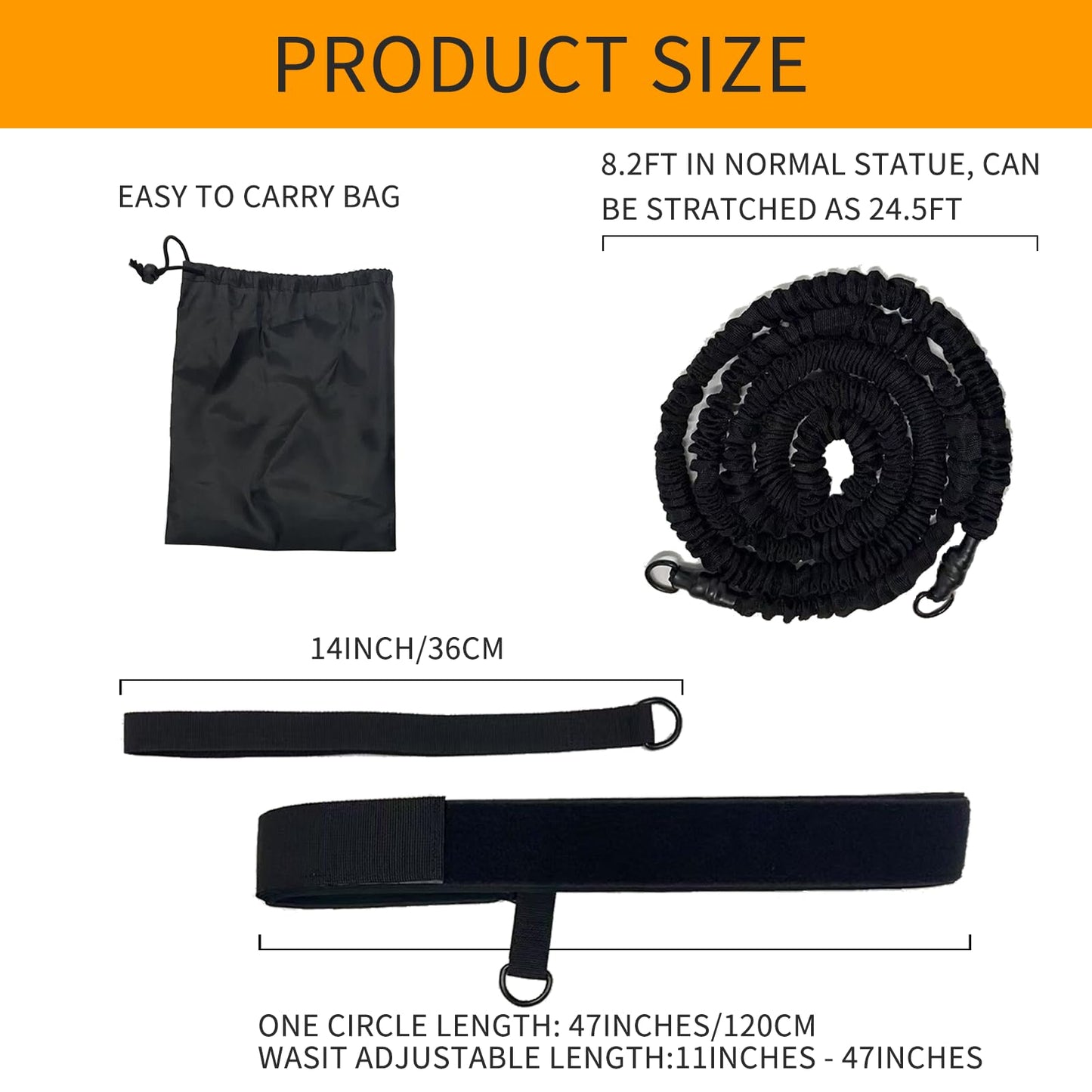 Ycendelion Swim Training Equipment, Pool Tether Aquatic Belt Exercise Resistance Band for Men and Women Improve Strength Power Agility