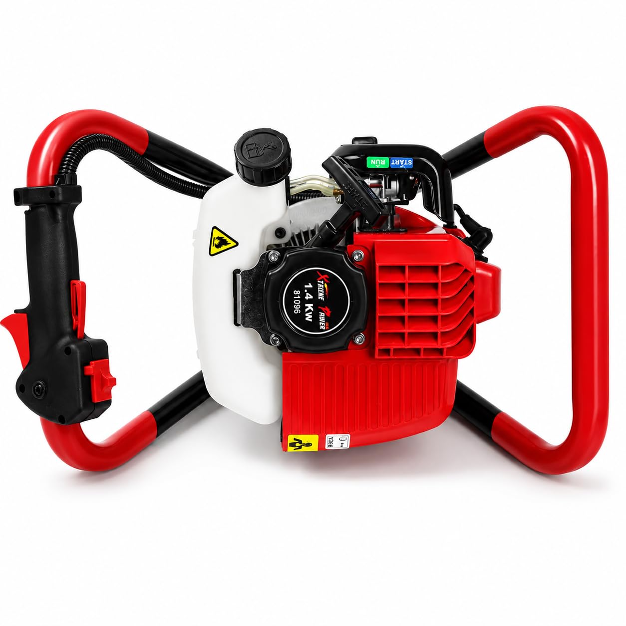 XtremepowerUS 2.3HP Post Hole Digger V-Type Gasoline 2-Stroke 55cc Auger Earth Fence Hole Digger Digging Drill for Fence, Farmland and Garden (Powerhead Only)