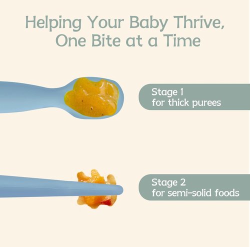 Eascrozn Baby Spoons - Self-Feeding Utensils for 6+ Months | BPA-Free Silicone, Dishwasher Safe, 6-Pack