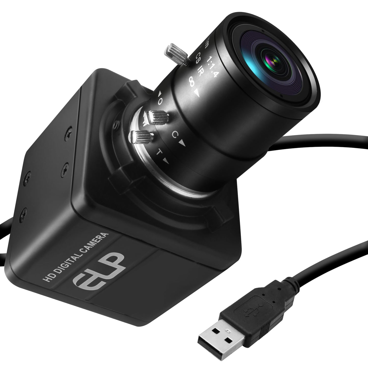 QILOVE Global Shutter USB Camera – 800P Monochrome Ultra High Speed 640fps[120/210/420fps Modes] – Manual Focus 2.8-12mm CS Lens – Compatible with Raspberry Pi, Linux, Mac & Windows