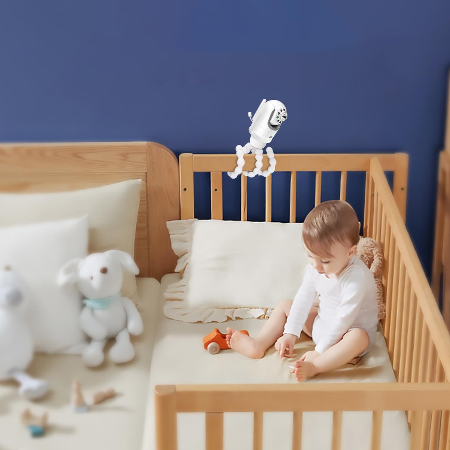 AISVAN DXR-8 DXR-8 Baby Monitor Mount, Tripod Camera Holder for Infant Optics and Pro, Flexible Crib Mount, White