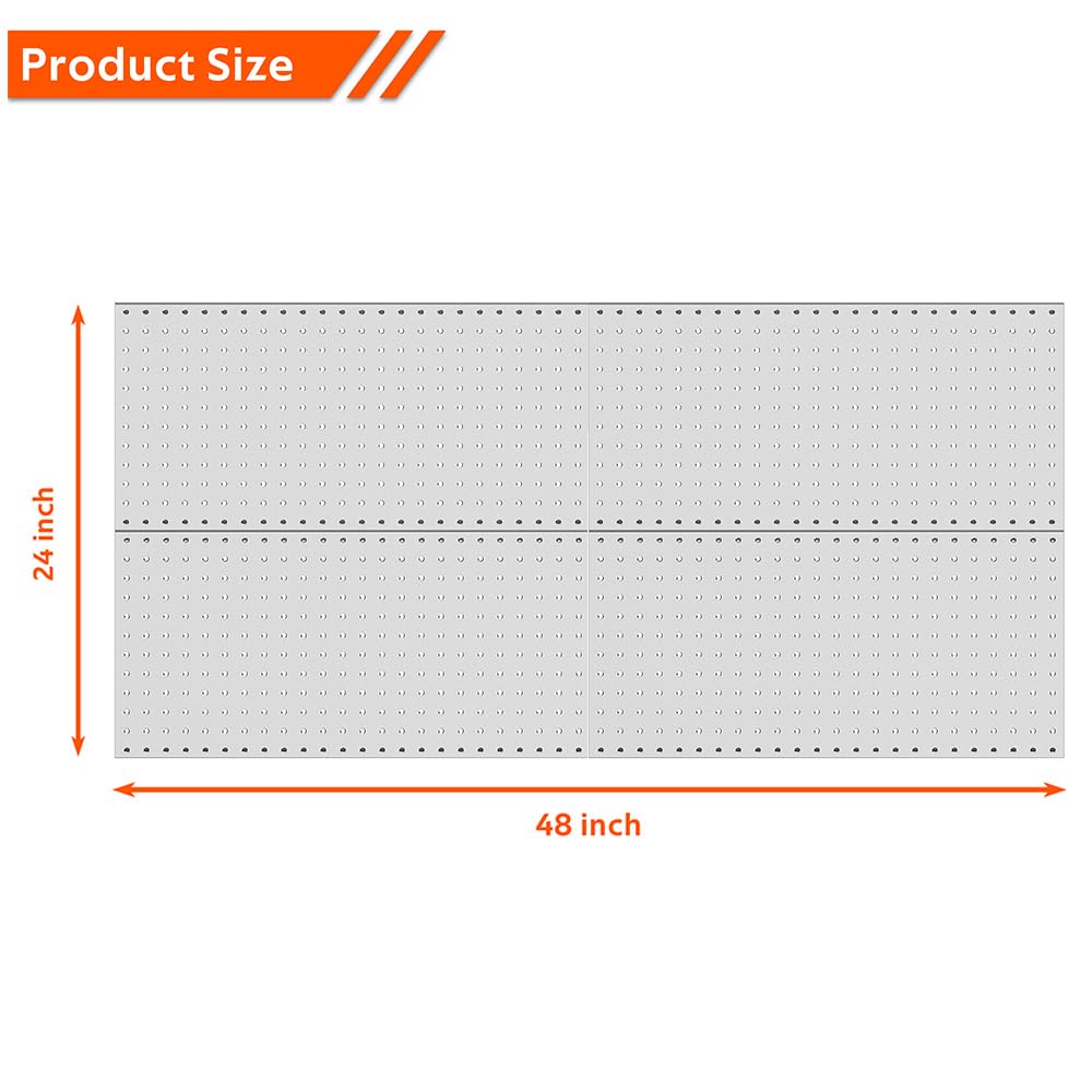 Ultrawall 4 Pcs Metal Pegboard Wall Panels, Peg Boards for Garage Tool Storage