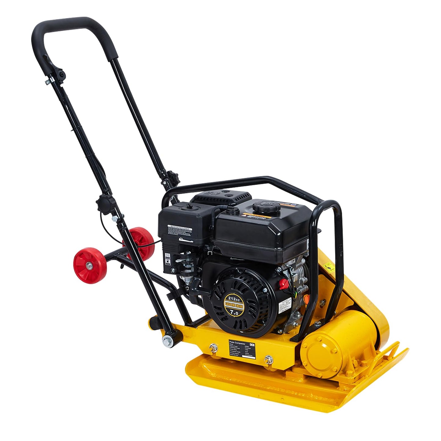 7HP Plate Compactor, 212CC Gas Engine and a Compaction Force of 4200 Lbs, 22.1 x 15.9 Inch Plate Jumping Jack Tamper, Operates At 5600 VPM, for Asphalt and Paver Landscaping Tasks