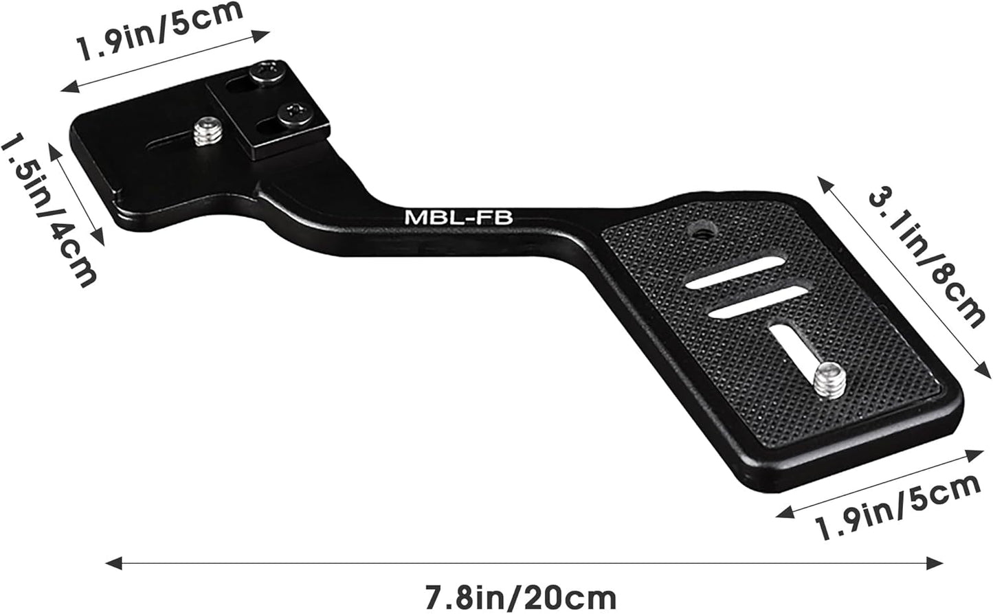 1/4" Manbily Camera Flash Brackets, Aluminum Tripod Camera Mount Extension Bar with Screw for DSLR LED Light Video
