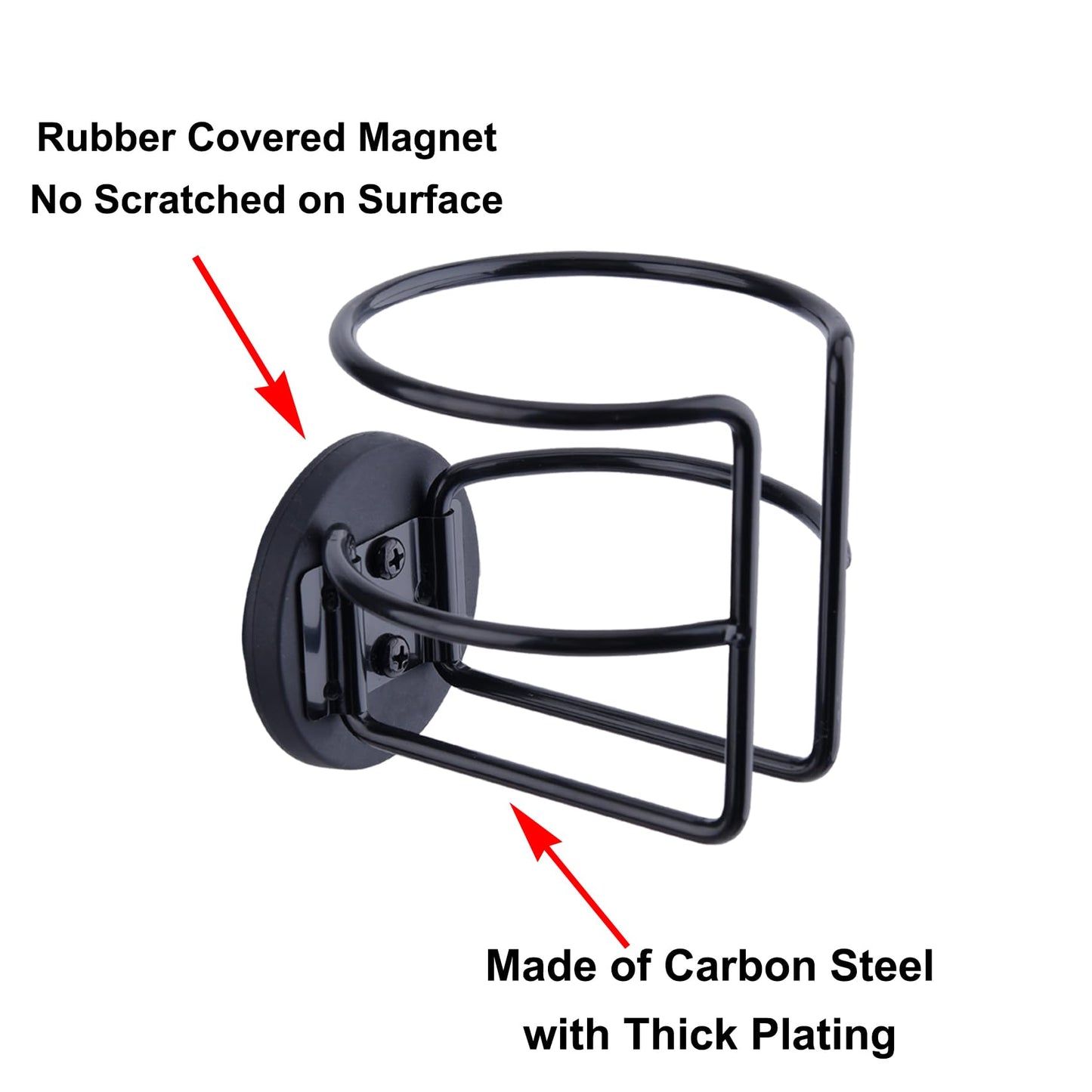 8 Pack Magnetic Cup Holder with 2 Screws Mount, Full Covered Bus Tractor Cup Holder, Magnet Bottle Drink Holder, Black