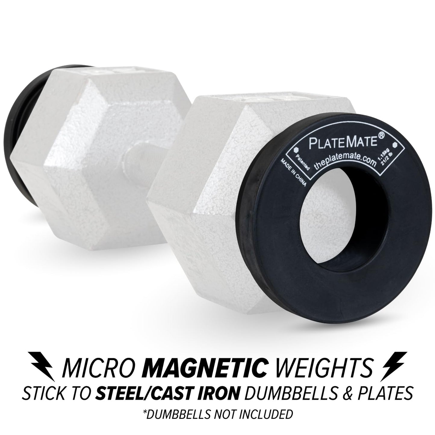 PlateMate Microload Pair 2 1/2 lb. Magnetic Donut Weights (5 lb. Set)