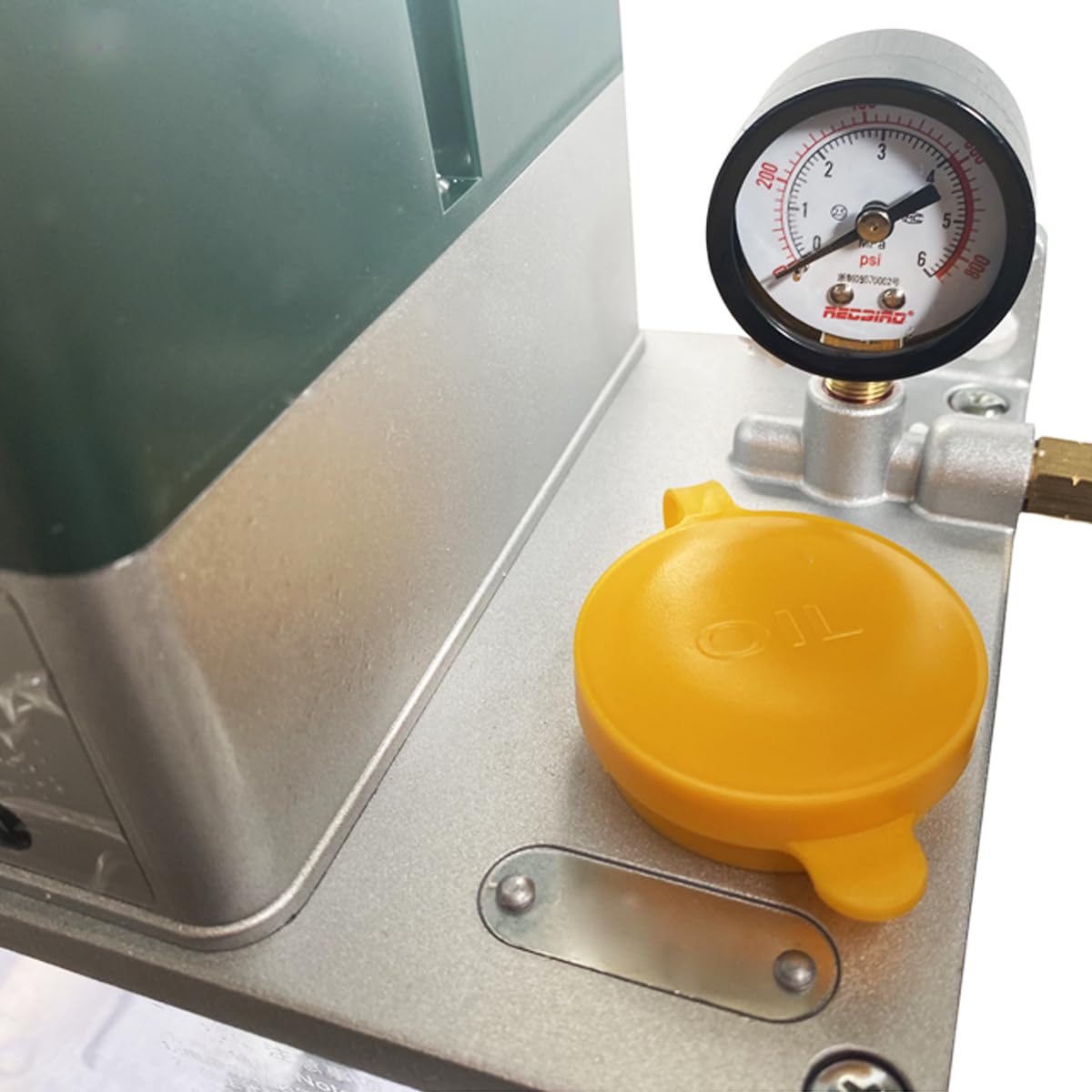 INTBUYING 110V Automatic Lubricating Oil Pump with Pressure Gauge Automatic Lubricating Pump CNC Oil Pump with 3L Reservoir Capacity for Punching Lathe Cutting Milling Machine