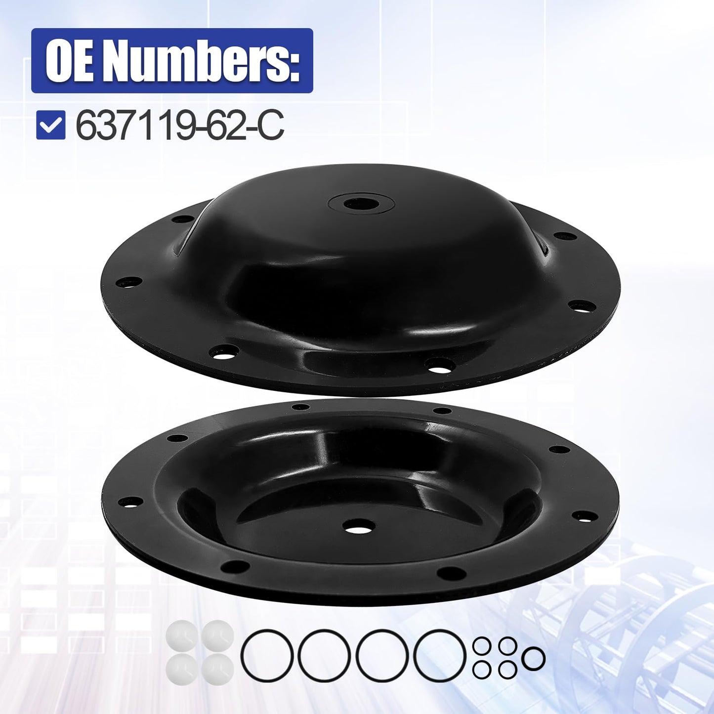 Blrack 637119-62-C Diaphragm Pump Repair Kit Compatible with ARO 666100-162-C 666100-362-C Series Air Operated Pumps