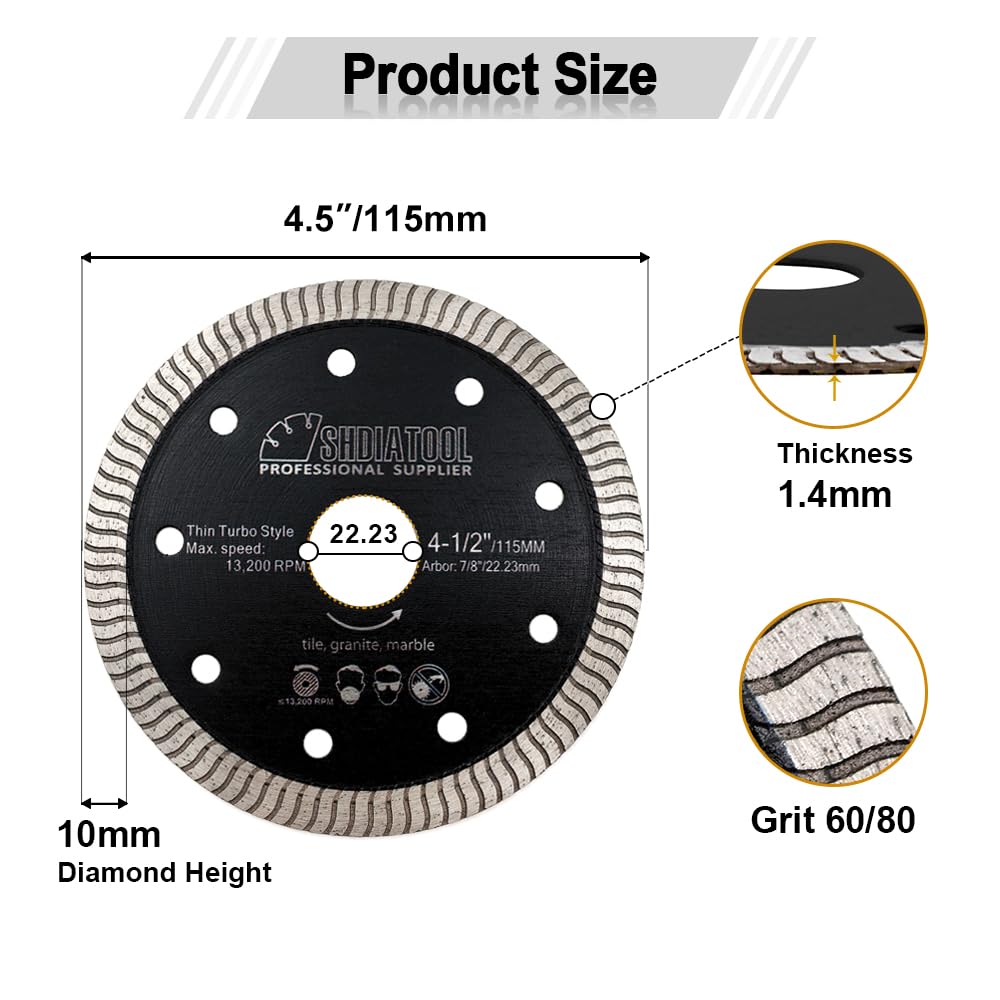 SHDIATOOL Diamond Tile Drill Bits Set,Porcelain Hole Saw, Cutter for Marble Ceramic Granite and Tile Diamond Saw Blade
