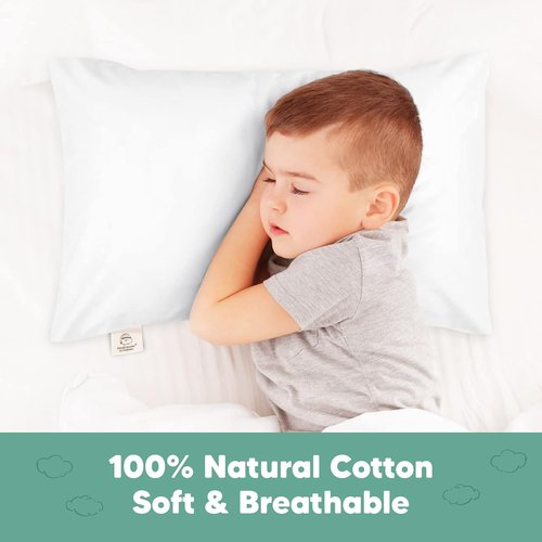 KeaBabies Toddler Pillowcase - Organic Cotton Soft & Durable Cover for Kids | 13"x18" in Soft White