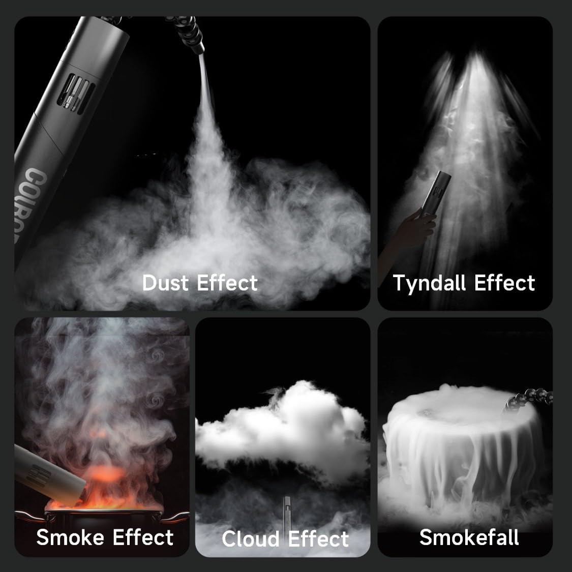 COLBOR CF5 Fog Machine Portable Smoke Machine with Magnetic RGB Light, Remote Control,40W Mini Handheld Fog Machine for Film,Photography