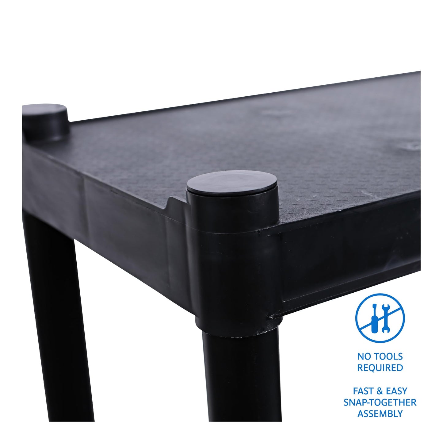 Iceberg Rough 'N Ready 4-Shelf Open Storage Shelving System, 32” W x 54” H, 13”D, Black
