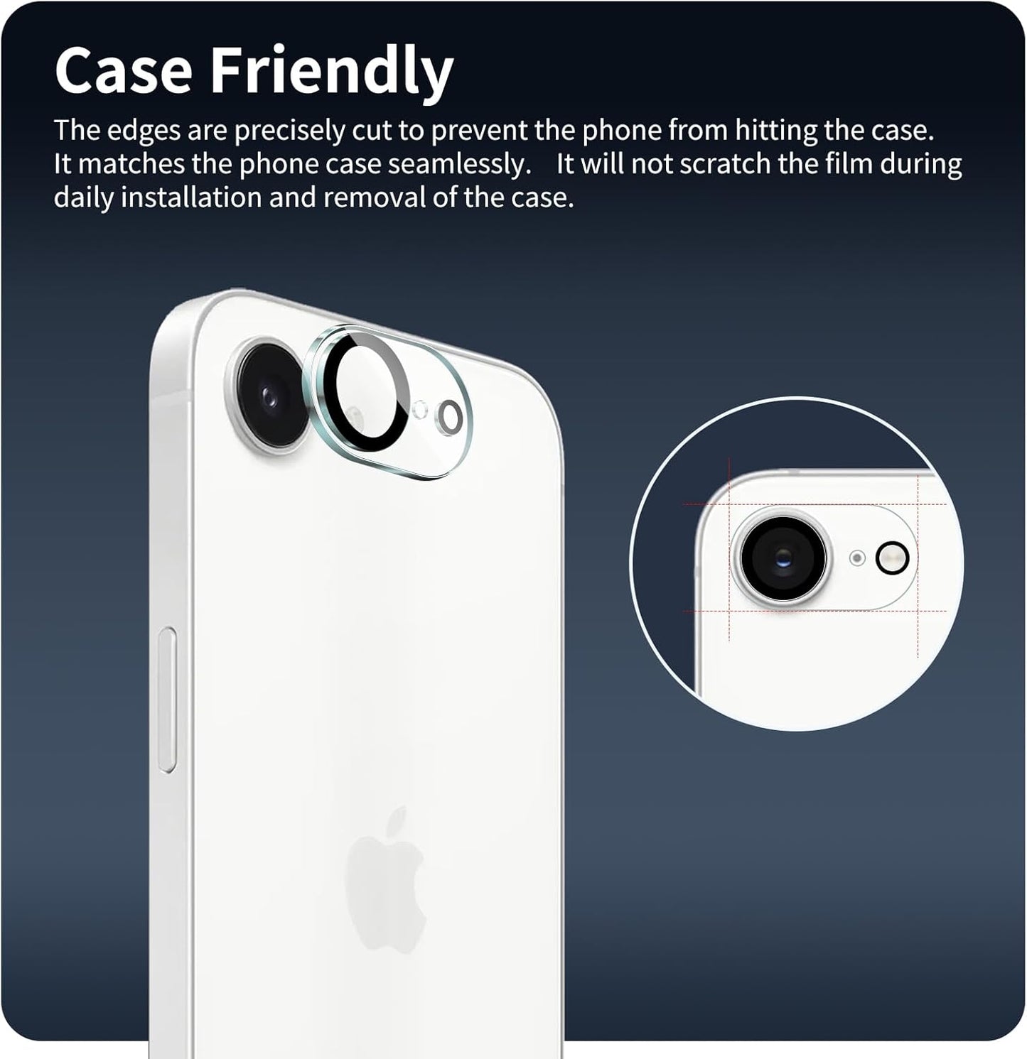 4-Pack 17e/16e, 9H Camera Lens Protector for iPhone Tempered Glass Camera Cover Screen Protector Accessories, HD