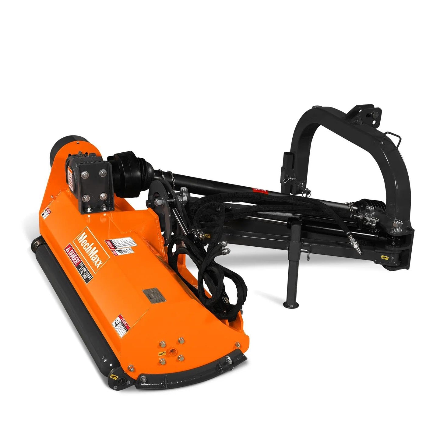 MechMaxx 48" Inch PTO Drive 3 Point Hitch Offset Flail Ditch Bank Mower for 25-50HP CAT 1 Tractor, 69'' Offset Distance,60°/90° Rotation Angle, 20 Hammers, Model VAM48