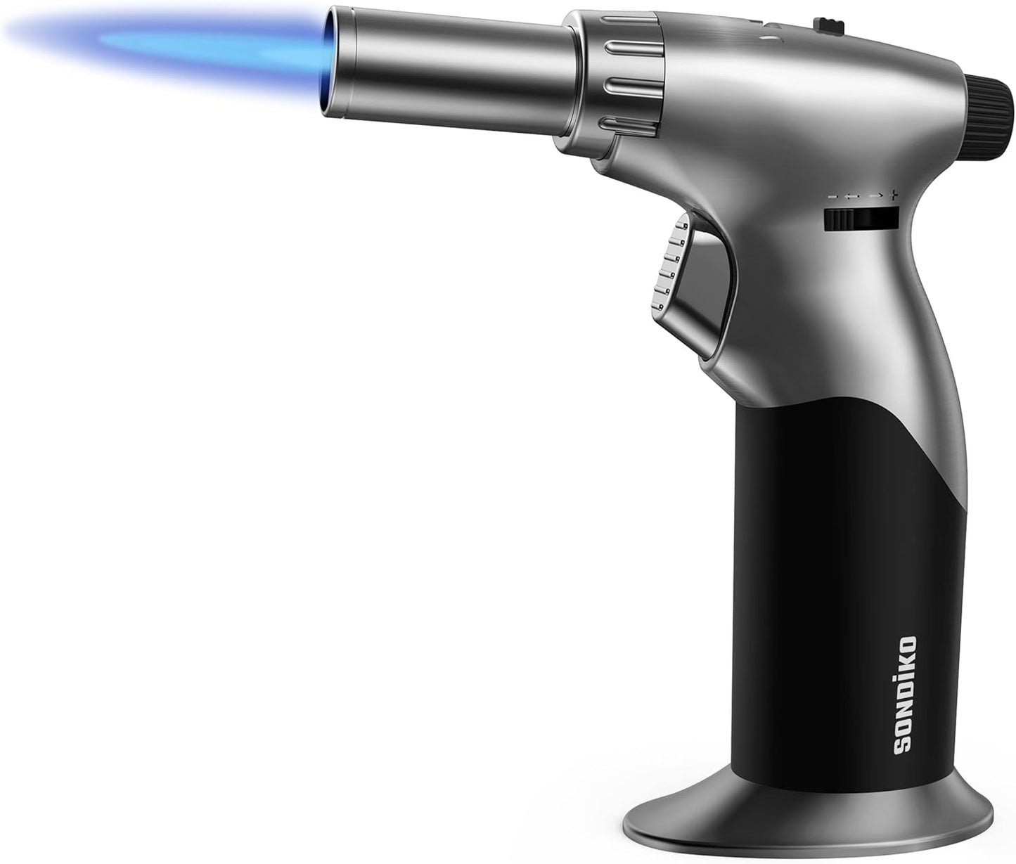 Sondiko Dual Style Butane Torch Lighter - Adjustable Flame Size & Continuous Flame Lock for Cooking | Refillable
