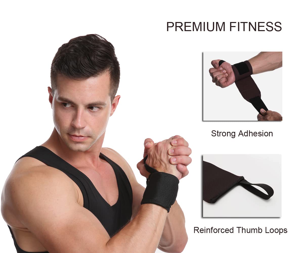 SUJAYU Wrist Wraps, 2 Pack Wrist Brace Wrist Straps for Weightlifting, Wrist Straps Lifting Straps Wrist Weights Carpal Tunnel Wrist Brace, Wrist Brace for Working Out Gym Accessories for Men (Blue B)
