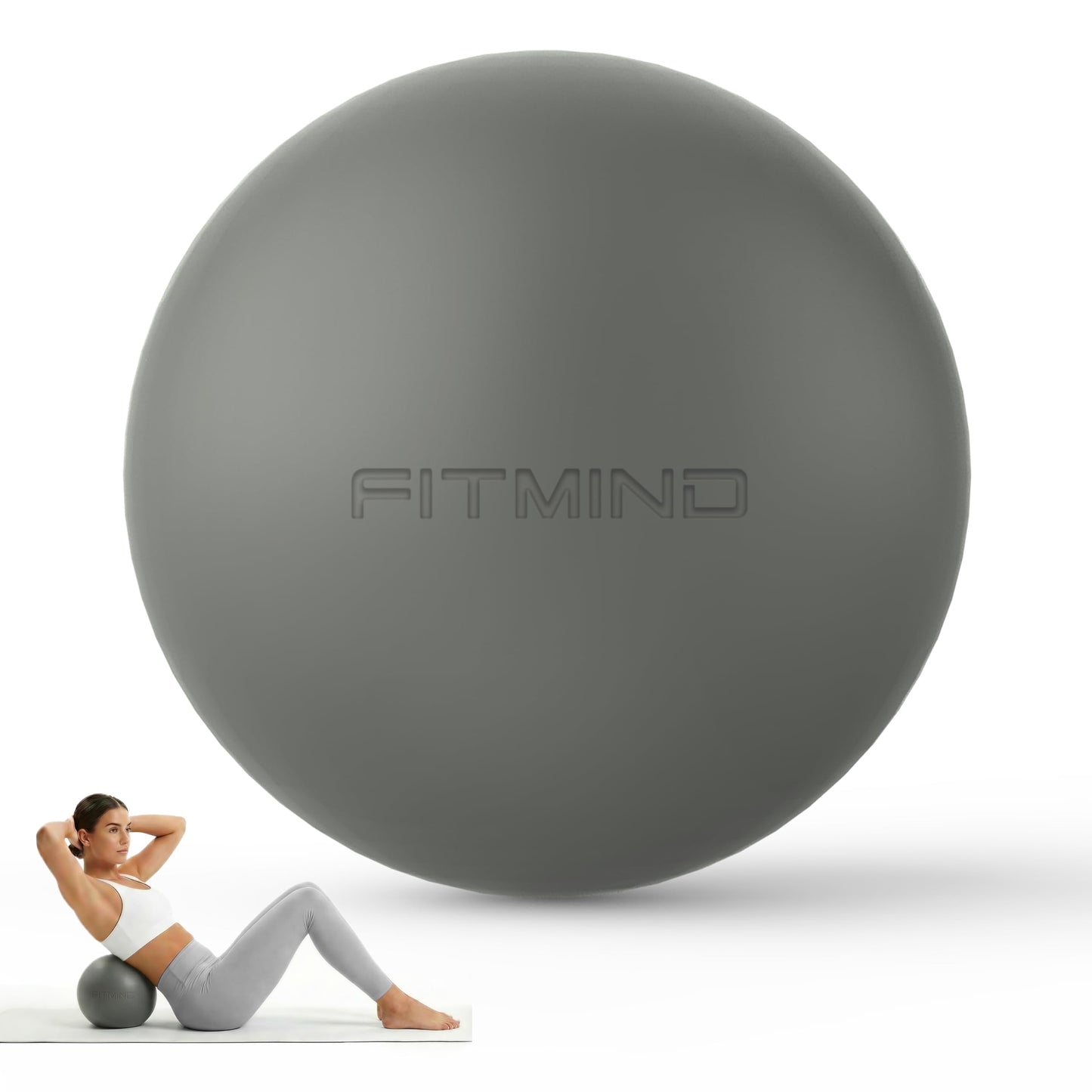 FITMIND Pilates Ball 8 inch, Small Yoga Ball Extra Thick, Mini Pilates Ball with Pump, Non-Slip Surface Small Exercise Ball for Physical Therapy, Stretching, Strength & Core Training