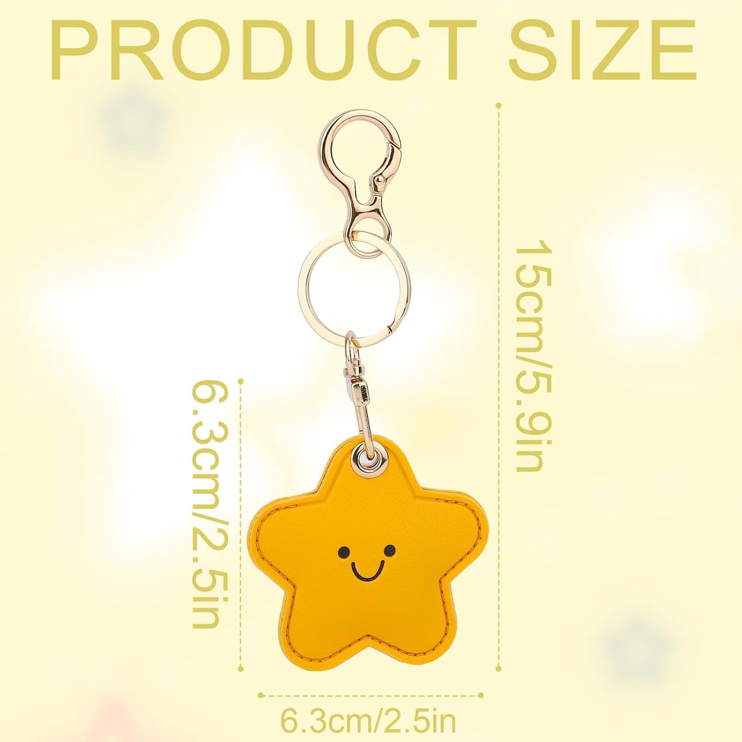 lasuroa Backpack Cute Star Leather Keychain Holder, Waterproof Anti-Scratch Hidden GPS Tracker Case Cover Key chain