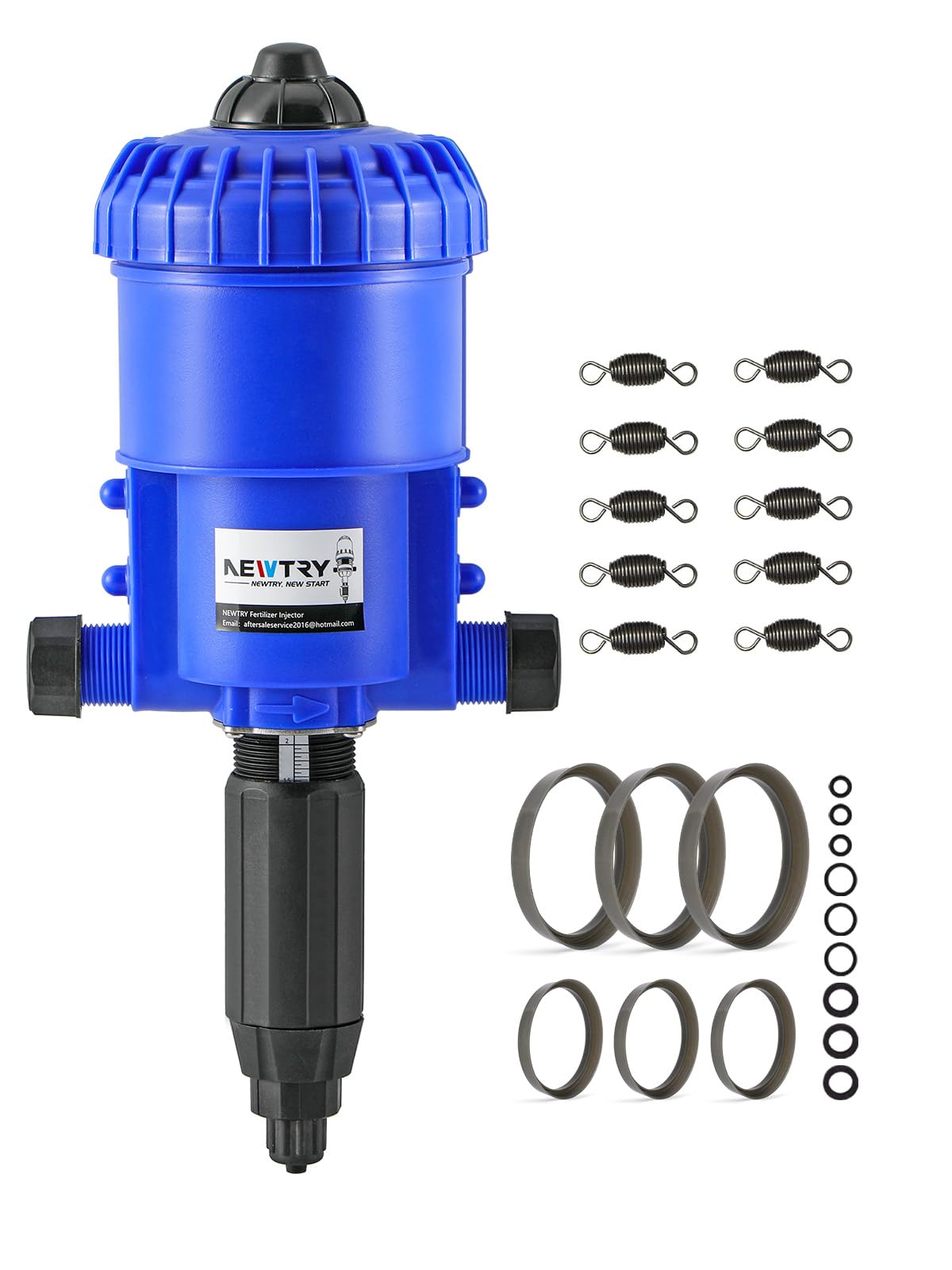 NEWTRY 0.2%~2% Fertilizer Injector w/ 3pcs Sealing Rings + 10 Springs