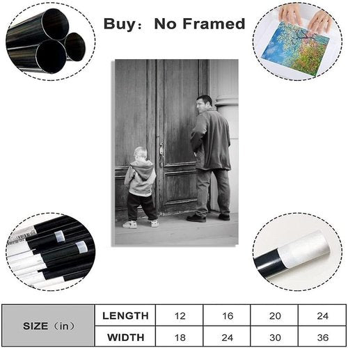 Big Daddy Bathroom Canvas Wall Art - Humorous Black and White Movie Poster | 8x12 Inch Unframed Decor