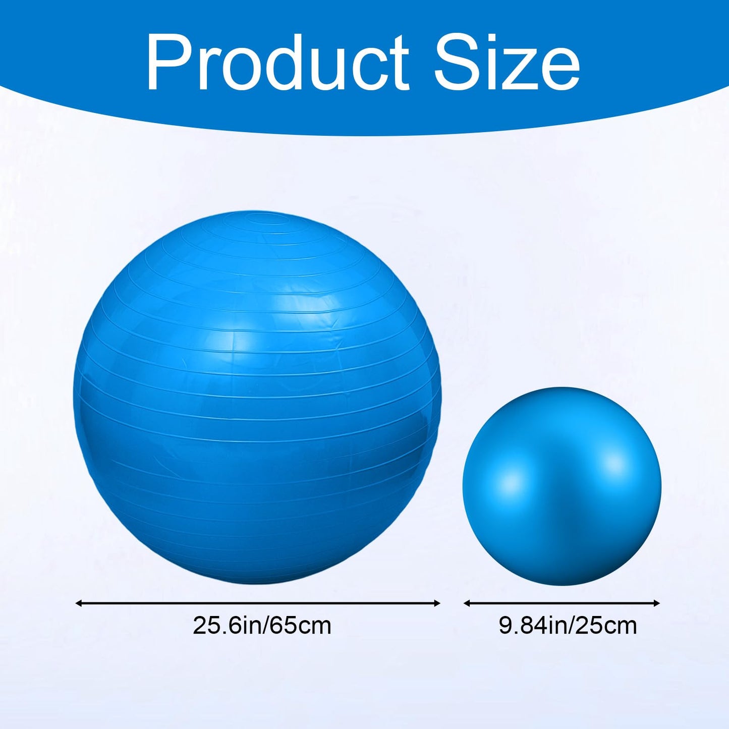 Kifmurase 2PCS Yoga Ball, 25Inch Thicked Anti-Burst Exercise Balls for Workout Stretching Stability, Non-Slip Balance Ball Equipment for Women Pilates Physical Therapy Pregnancy Labor Birthing Fitness
