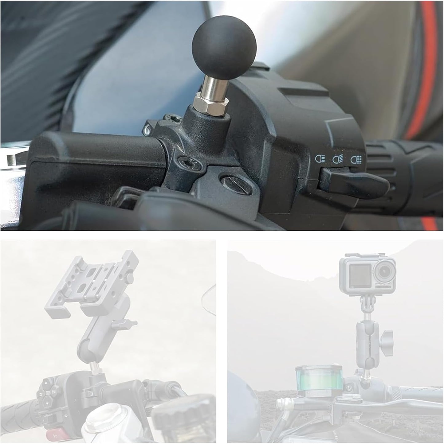 YIMINGYINUO 1 inch 1/4"-20 1) Ball Adapter with Threaded Post Compatible with RAM Mounts B Size Double Socket Arms