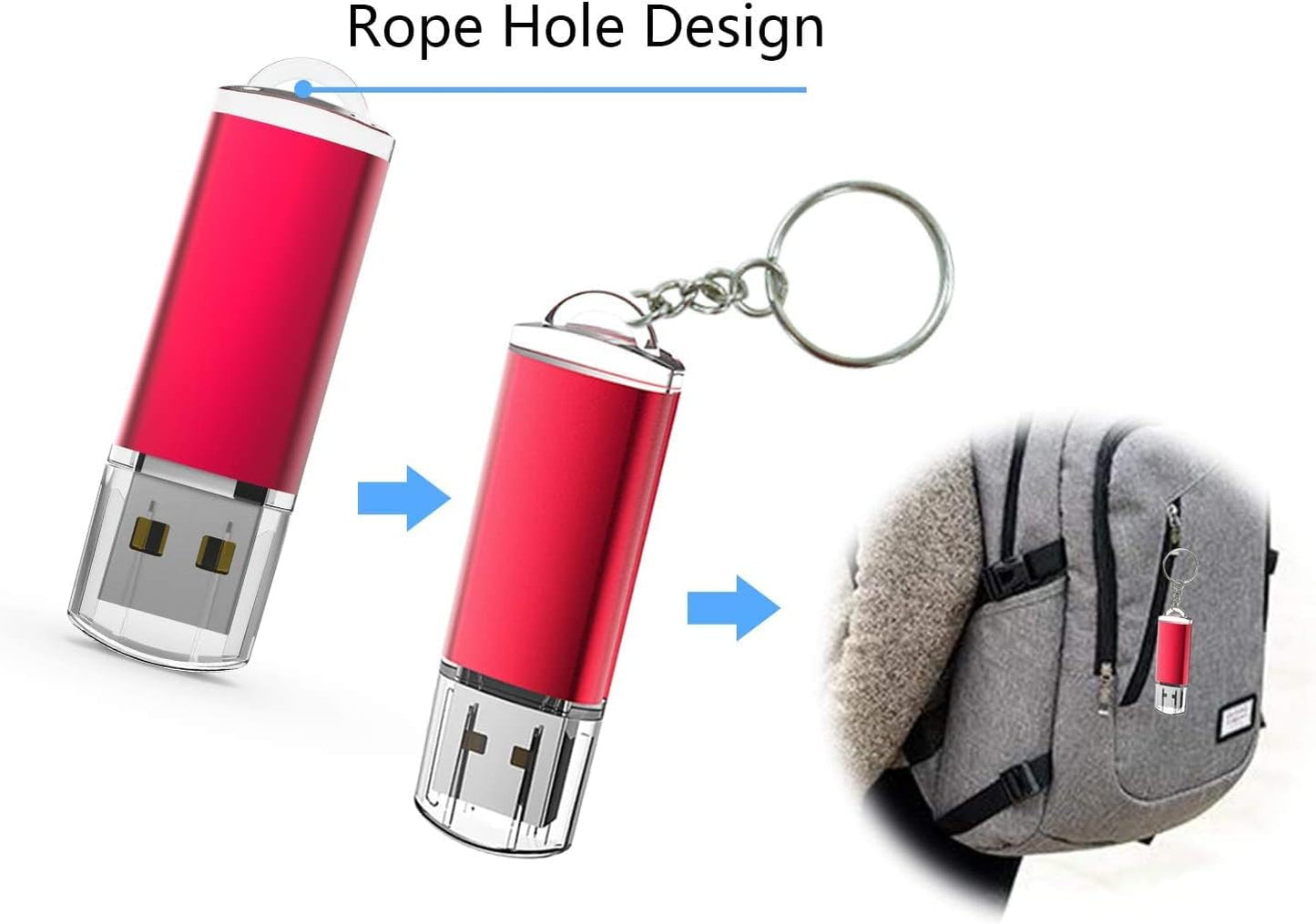 RAOYI 10PCS 2GB 2.0 USB Flash Drive USB Memory Stick Thumb Drive Pen Drive Jump Drive-Red