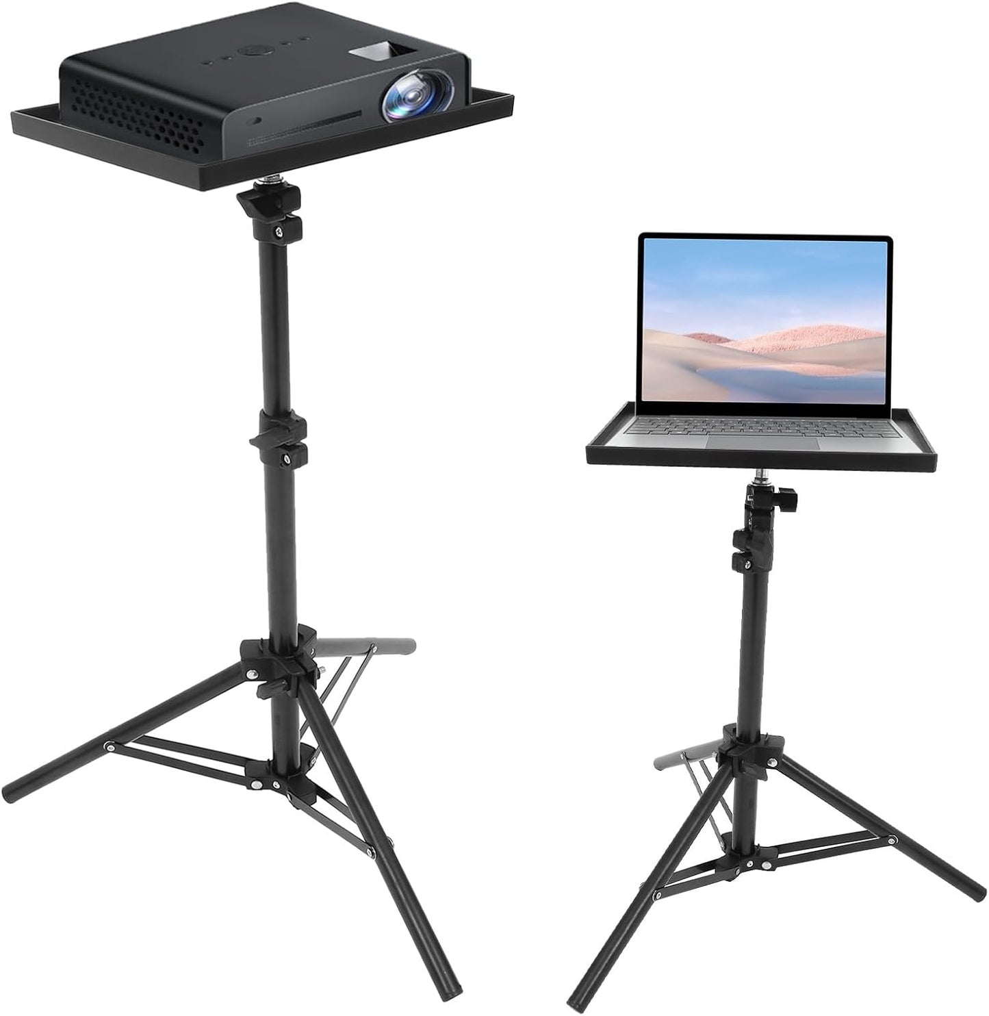 44. 88 Inch, 4.4lbs, 7.09 9.8) Veemoon Small Projector Stand Tripod with Tray, Adjustable Laptop Tripod Holder