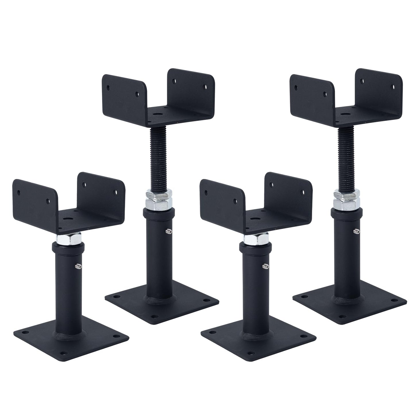 YMSZGBZG 4 Pack U-Shaped Floor Jack, Heavy Duty Adjustable Steel Telepost with U-Head for 4x2, 4x4, 4x6 Joists, 6-9 Inch Adjustment Range, Screw Jack Post for Beam Support & Leveling