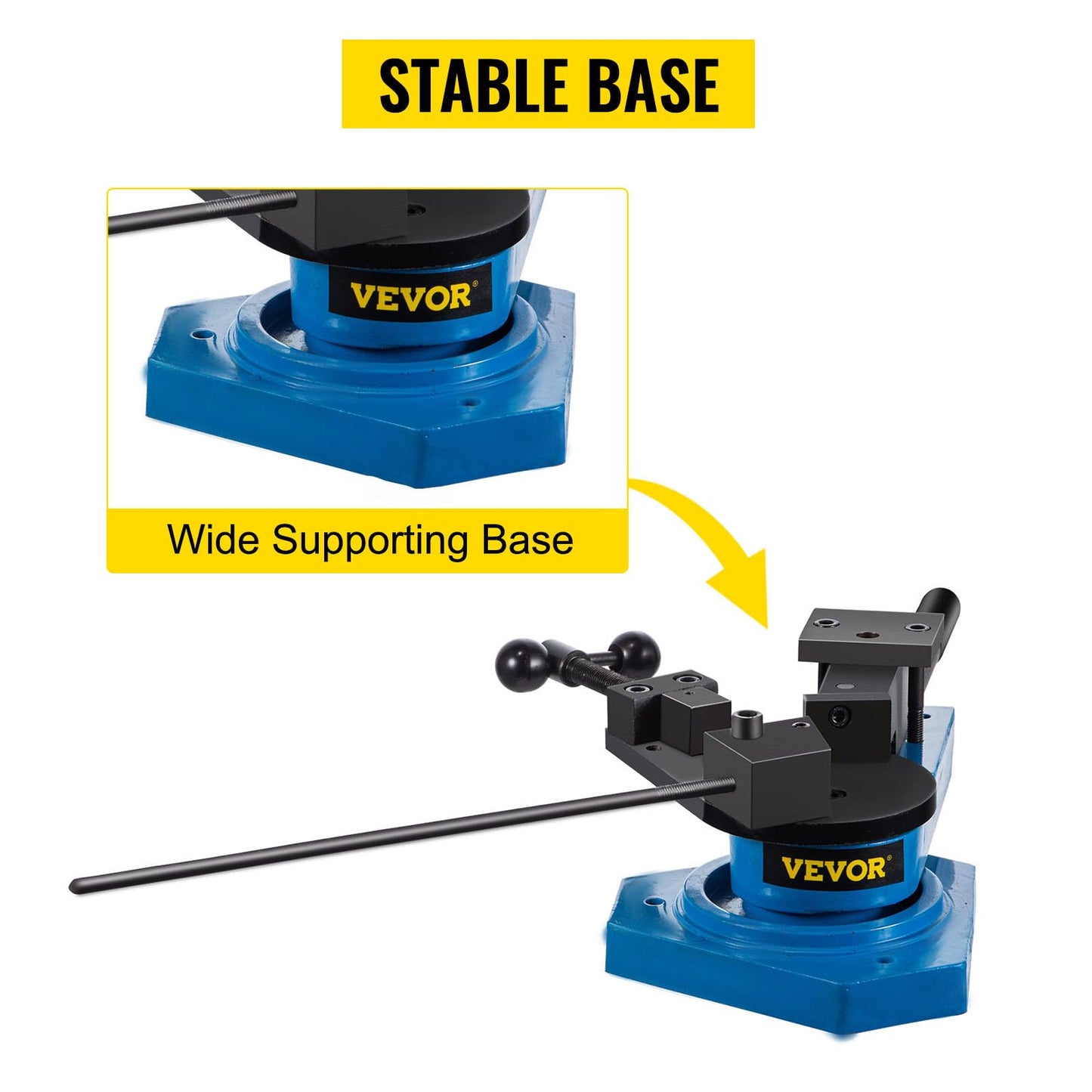 VEVOR SBG-40 Manual Bender High-Hardened Steel Scroll Bender Combination of Scroll Radius and Angle Bending Universal Metal Rod Bender For Steel Brass Cooper Aluminum