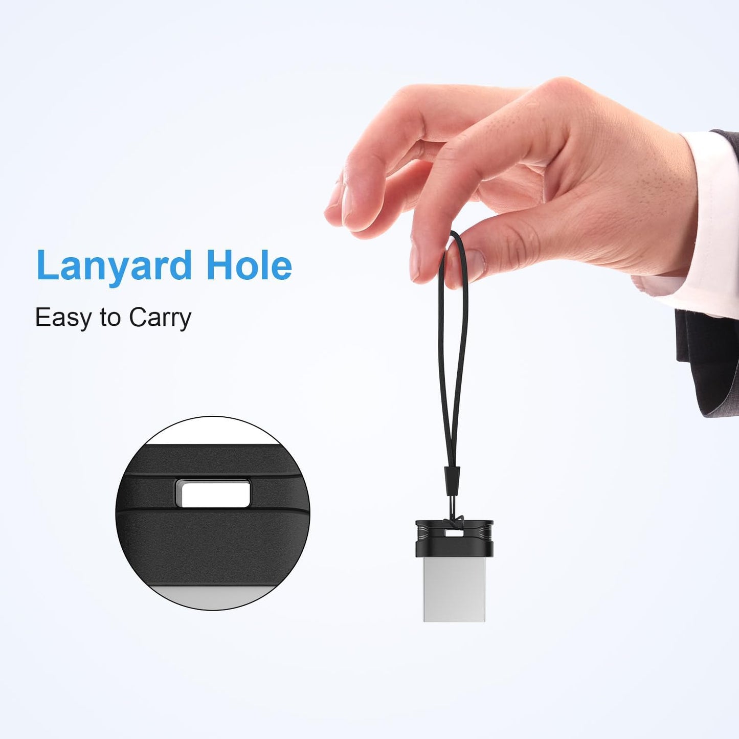RAOYI 128GB 3.0 Lanyard,128G USB Stick USB Flash Drive with Mini Fit Memory Stick Ultra Slim Thumb Drive Zip Drive