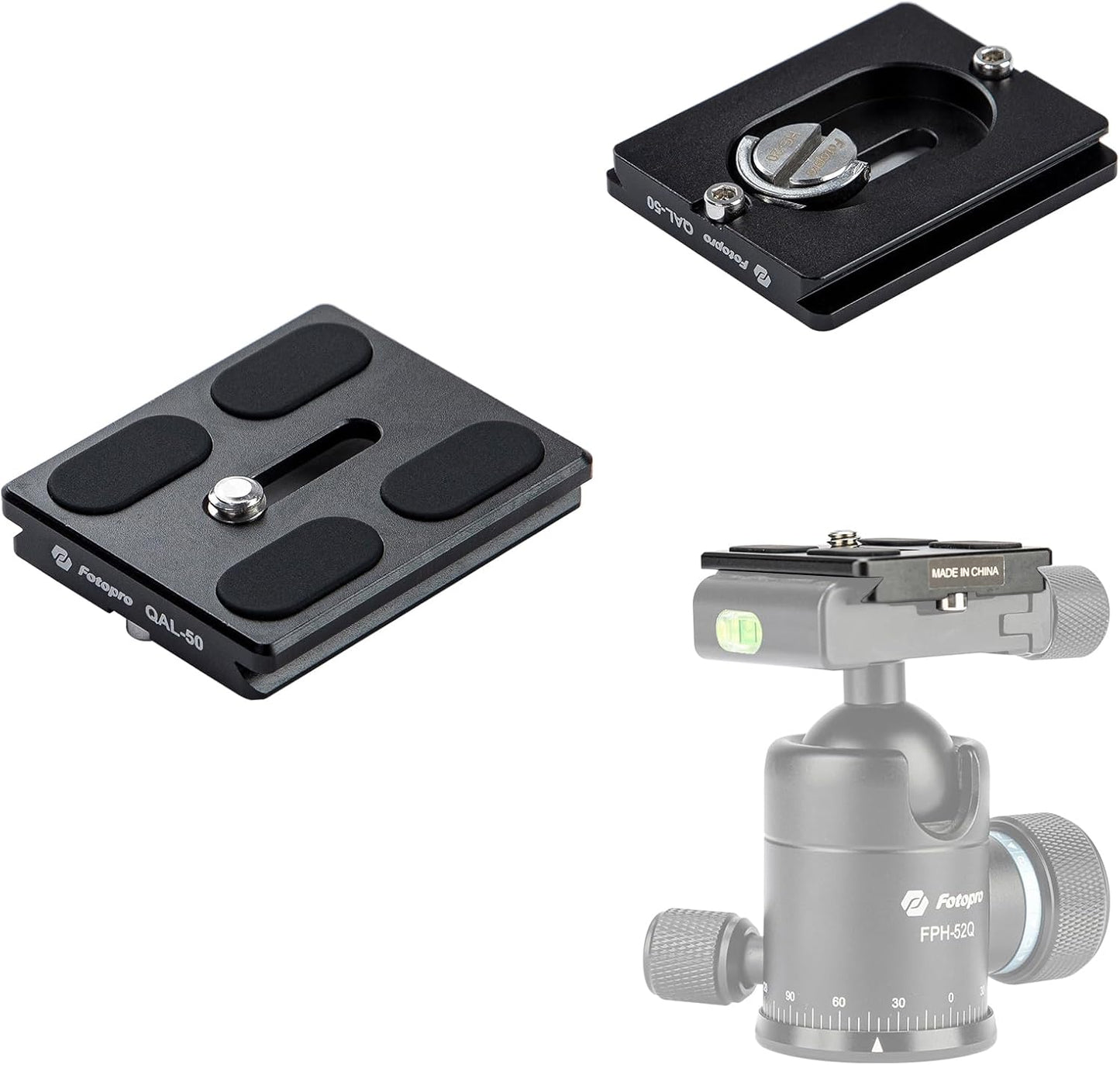 Fotopro 50mm 1/4 Inch arca Swiss Plate with Screw Universal Quick Release Plate for DSLR Camera Tripod Ball Head