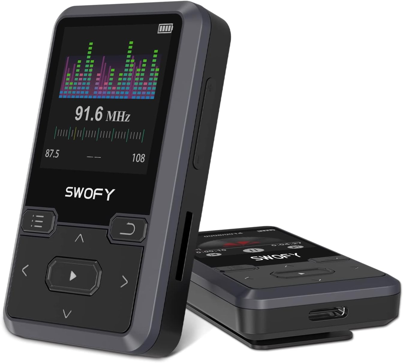 SWOFY 32GB MP3 5.0 Player with Bluetooth - Portable Clip Music Player