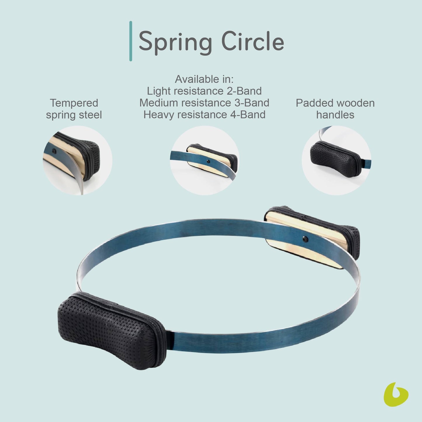 Balanced Body Spring Circle, Workout Ring, Pilates Reformer Accessory, Pilates Equipment for Home Gym or Pilates Studio Use, Medium 3-Band Resistance