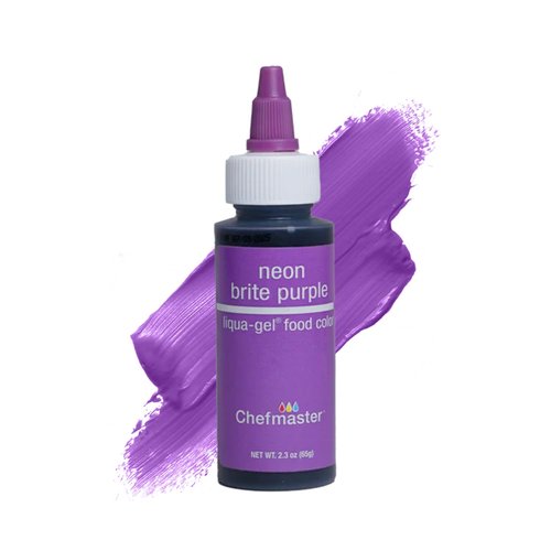Chefmaster Neon Purple Liqua-Gel® Food Coloring - Vibrant, Fade-Resistant Dye for Icing & Fondant | 2.3 oz