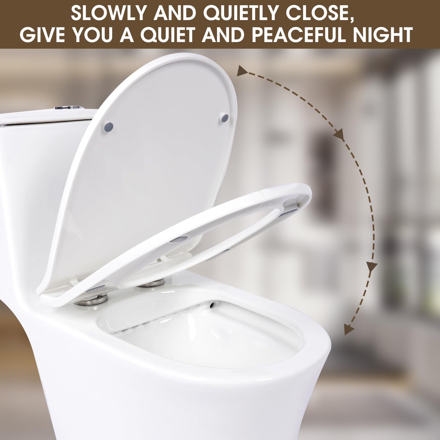Macerating Toilet with Pump–Upflush Toilet System for Basement/Attic, 4 Water Inlets & AC Vent, 36ft Vertical Lift, Dual Flush, Easy Install,16.9" Skirted Toilet
