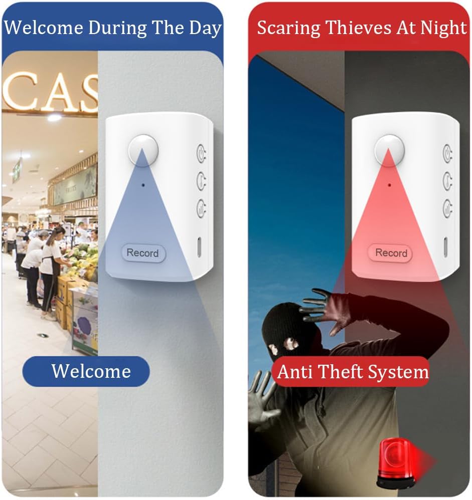 EFCWGIA 120-degree PIR Sensor recordable Motion Sensor Speaker, Talking Products Voice recordable, Motion Alarm Sensor