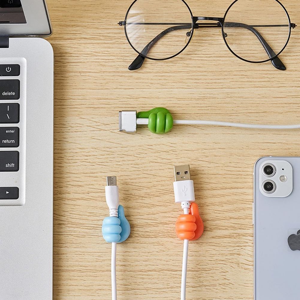 EDOTFISH 10 Packs, Creative Cable Clips, Adhesive Cord Holder - Under Desk Cable Management, Phone Charger Wire