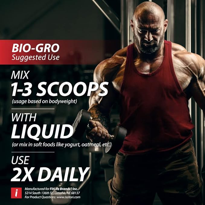 iSatori BIO-GRO Protein Synthesis Amplifier, for Muscle Recovery & Growth, Enhanced Stimulant Free Pre Workout & Colostrum Supplement with Bio-Active Peptides- Unflavored (60 Servings)