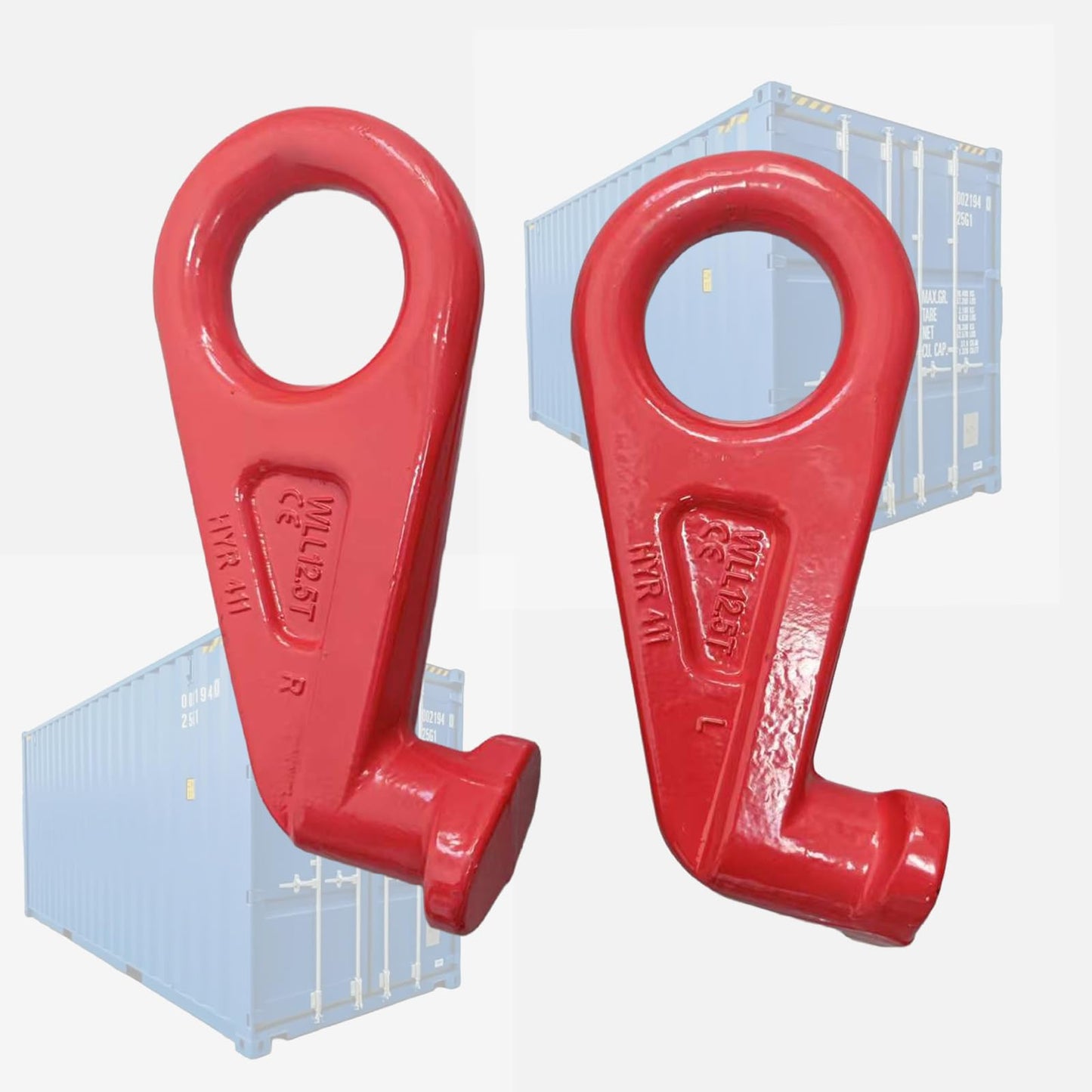 12.5T Shipping Container Lifting Hooks, 2 Pack 27,500 lbs Working Load Limit Heavy Duty Container Lifting Hooks Used for Lifting, Rigging, Towing, and Recovery 【12.5T* 2 Pack】