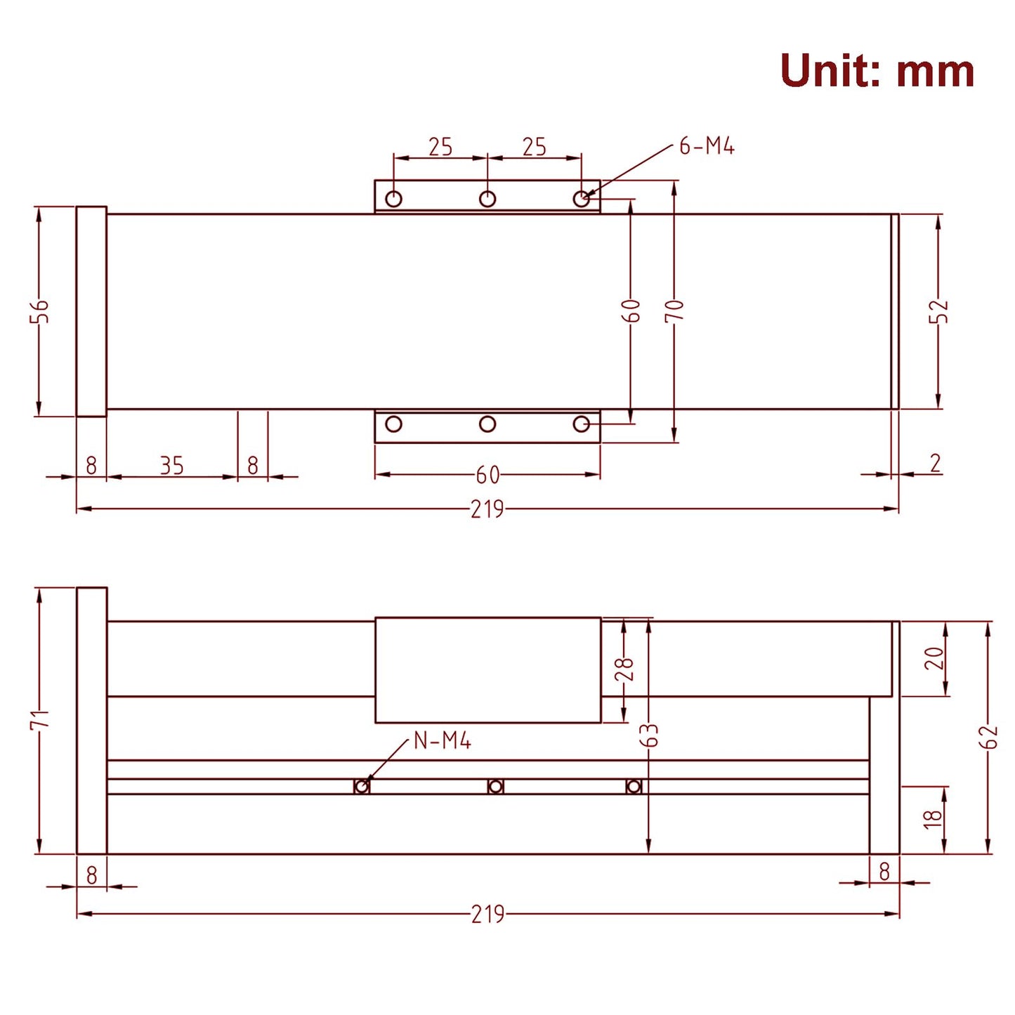 Zeberoxyz Fully Enclosed Linear Rail Guide Ballscrew SFU1605 with Square Linear Rails with NEMA23 Stepper Motor, 100mm Effective Stroke Length for CNC Router Parts (Size:100mm)